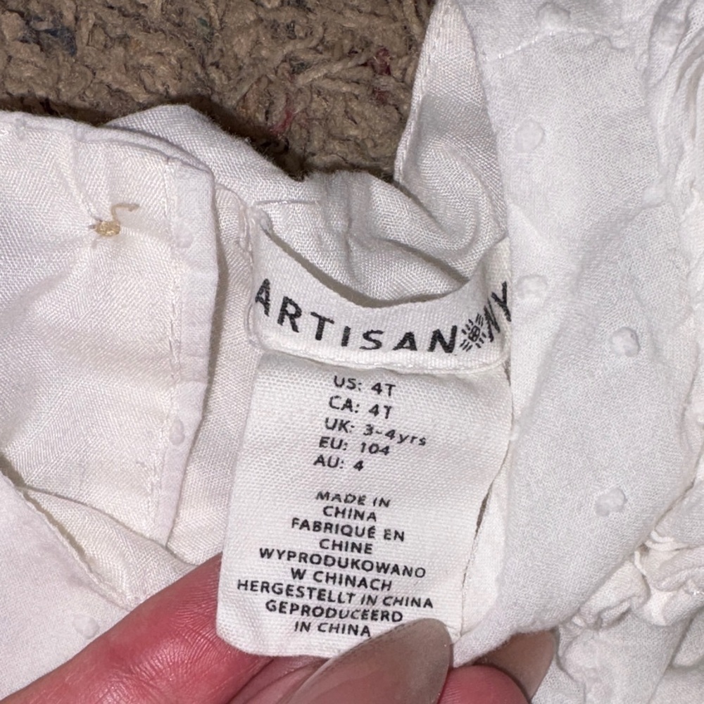 Artisan NY White and Blue Kids Sleeveless Dress Girls Size 4T​​​ - Picture 3 of 4
